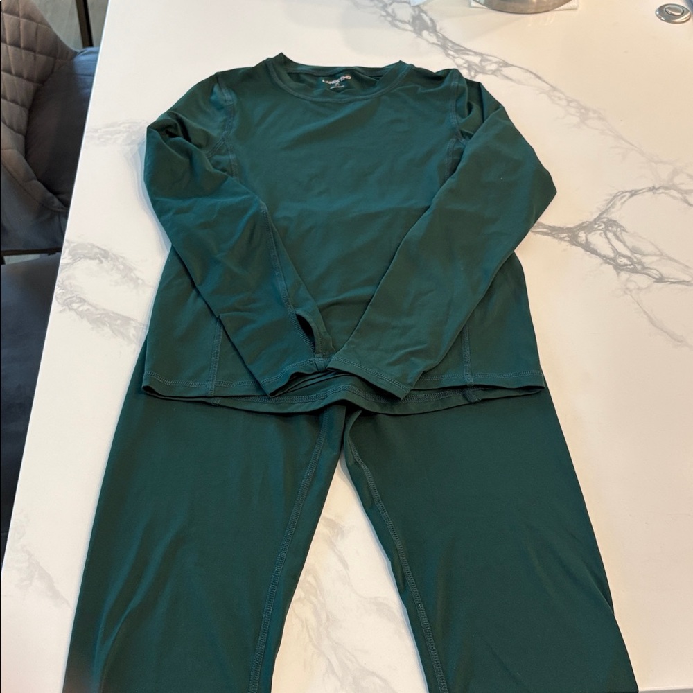 Lands' End Deep Green base layer thermal long underwear